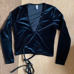 American Apparel velvet wrap crop top